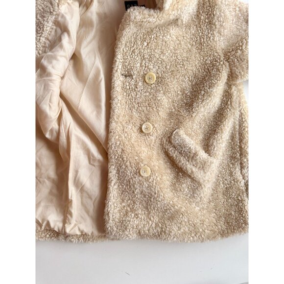 Vintage Girls' GAP Beige Faux Fur Shearling Teddy Bear Peacoat, Size M (8-9) - Picture 8 of 12